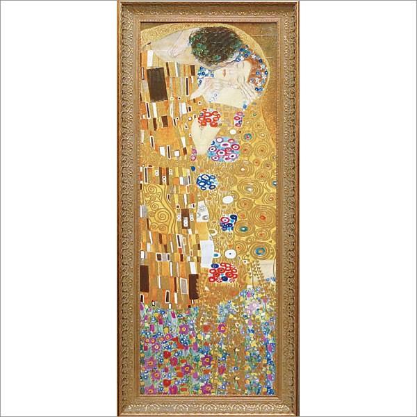 グスタフ クリムト 絵画 「ザ キッス」GK-18001 特殊ゲル加工 壁掛け 額入り 送料無料 おしゃれ アートの画像