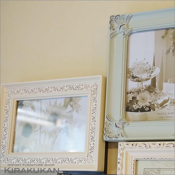 フォトフレーム 写真立て ファミリー 6窓 スタンド付き バニラ