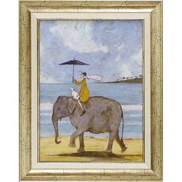 サムトフト 額絵「ぞうに乗って」ST-08010 Gel加工 Sam Toft 絵画 インテリア 壁掛け 絵画 額入り おしゃれ アート｜e-kirakukan｜02