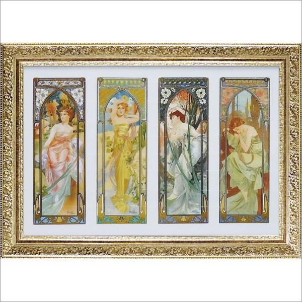アルフォンス ミュシャ 絵画「時の流れ」AM-18001 Gel加工 インテリア雑貨 おしゃれ 置物 アートの画像
