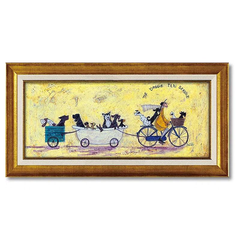 インテリア 絵画 サムトフト 「 いぬタクシー 」 63.5 × 32.5cm