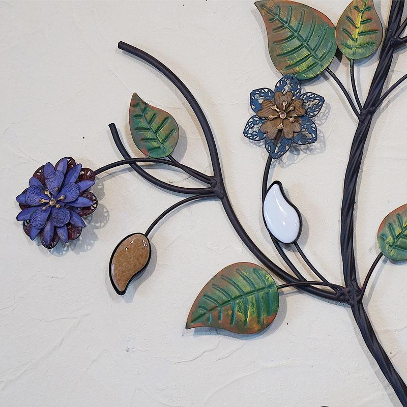 壁飾り アイアン 陶器 壁掛け インテリア雑貨 花 ウォールデコ