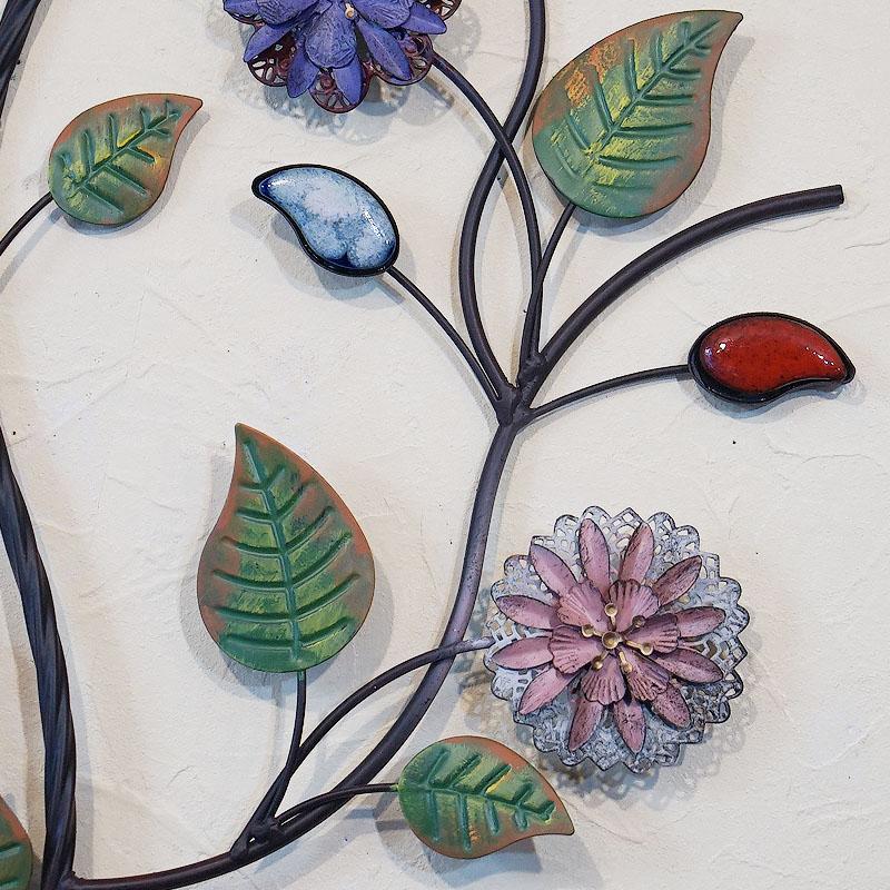 壁飾り アイアン 陶器 壁掛け インテリア雑貨 花 ウォールデコ