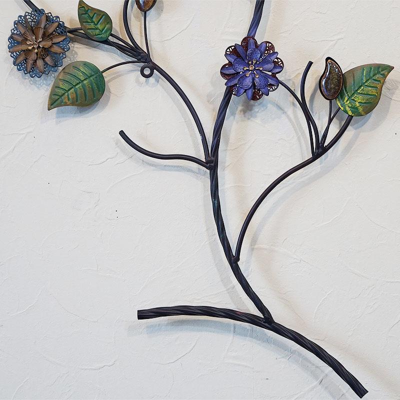 壁飾り アイアン 陶器 壁掛け インテリア雑貨 花 ウォールデコ
