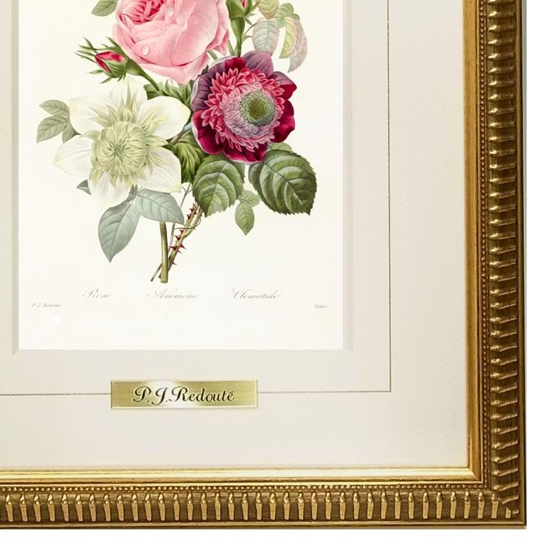 ルドゥーテ　バラ　アネモネ　テッセン　ブーケP.J. Redouté 花の絵 ルドゥーテ バラ アネモネ テッセン ブーケP.J. Redouté 花の絵 花の
