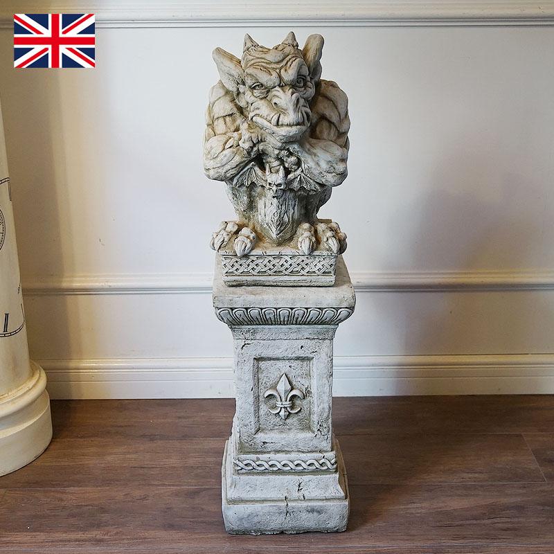 ガーゴイル D & ローマンスタンドセット 英国製 UK 置物 コウモリ柄