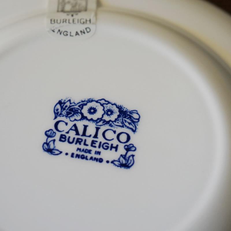 12日迄の特価❣️BLUE CALICO ブルーキャリコ　取皿　スクエアプレート BURLEIGH（バーレイ） Calico ブルーキャリコ バーレイ社 フルーツ