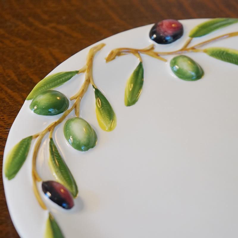 オリーブ柄 プレート 26cm 皿 イタリア製 陶器製 : 輸入家具・雑貨の