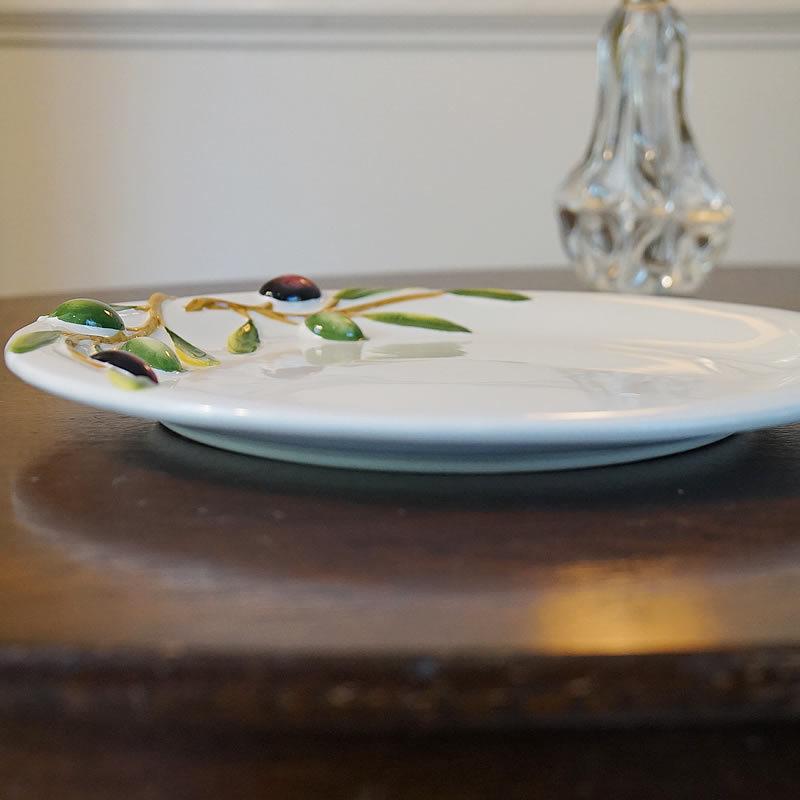 オリーブ柄 プレート 26cm 皿 イタリア製 陶器製 : 輸入家具・雑貨の