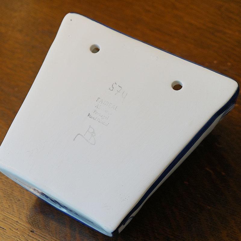 壁掛け プランター 植木鉢 壁掛け鉢 半円 ポルトガル製 フラワー柄 手