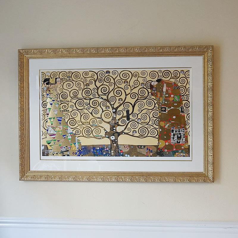 ビンテージ グスタフ クリムト画 「生命の樹 Tree Of Life」版画 200枚 限定版 送料無料 絵画 インテリア 壁掛け 絵画