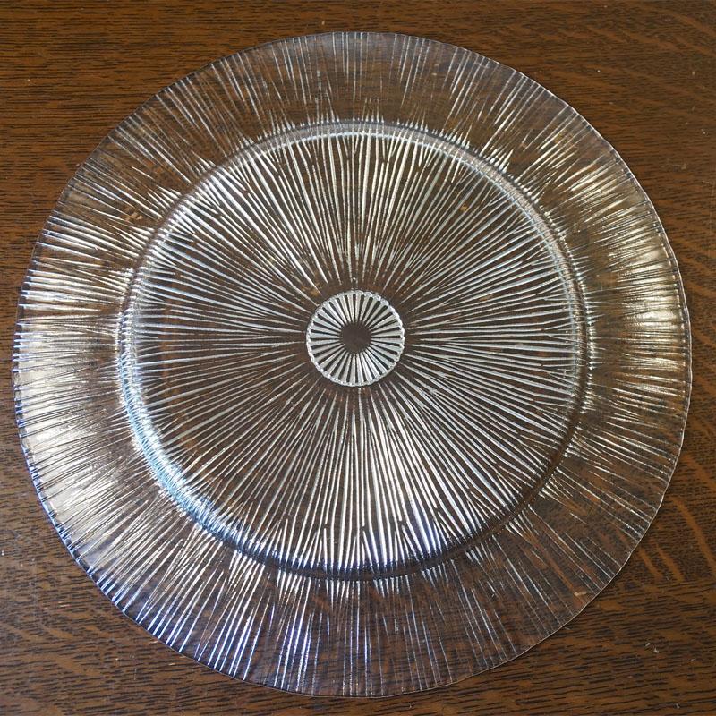 生活雑貨 ガラスチャージャー ゴールドプレート 丸皿 ガラス皿 大皿