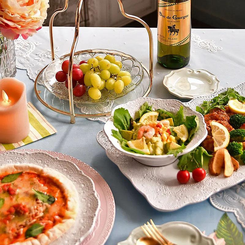 生活雑貨 ラ セラミカ メルレット ホワイト レース ボウル イタリア製