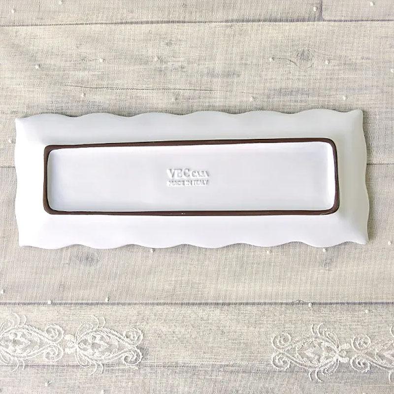 ラ セラミカ メルレット ホワイト レース レクタングルプレート プレート皿 イタリア製 陶器製 皿 プレート 食洗機・電子レンジ・オーブン可 おしゃれ_5