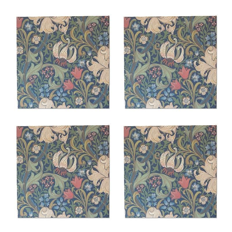 メーカー包装済 アートパネル アートフレーム 壁掛け ウィリアムモリス 壁紙 ゴールデンリリー Golden Lily 4枚セット 高級木製パネル 年最新海外 Www Thedailyspud Com