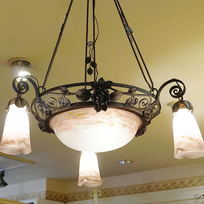 タイムセール　アンティーク　シャンデリア　1920年代　フランス　特大　希少 シャンデリアフランスアンティーク木製1920年代