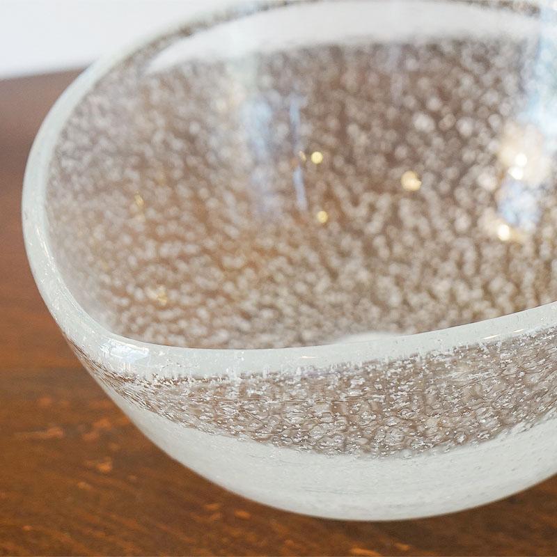 写真家　浅井慎平氏　宙吹きガラス鉢　貴重作品　ヴィンテージ ヴィンテージ ガラス鉢 器 片口風 作家物 浅井慎平作 銀散らし仕上げ