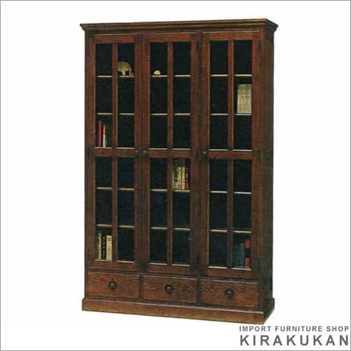 北海道家具 えぞ民芸 書棚 120 開戸 シェルフ アンティーク風