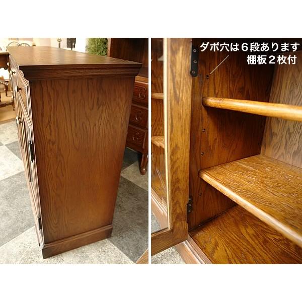 北海道家具 ポエム サイドボード 120 ガラス扉 オーク家具 おしゃれ
