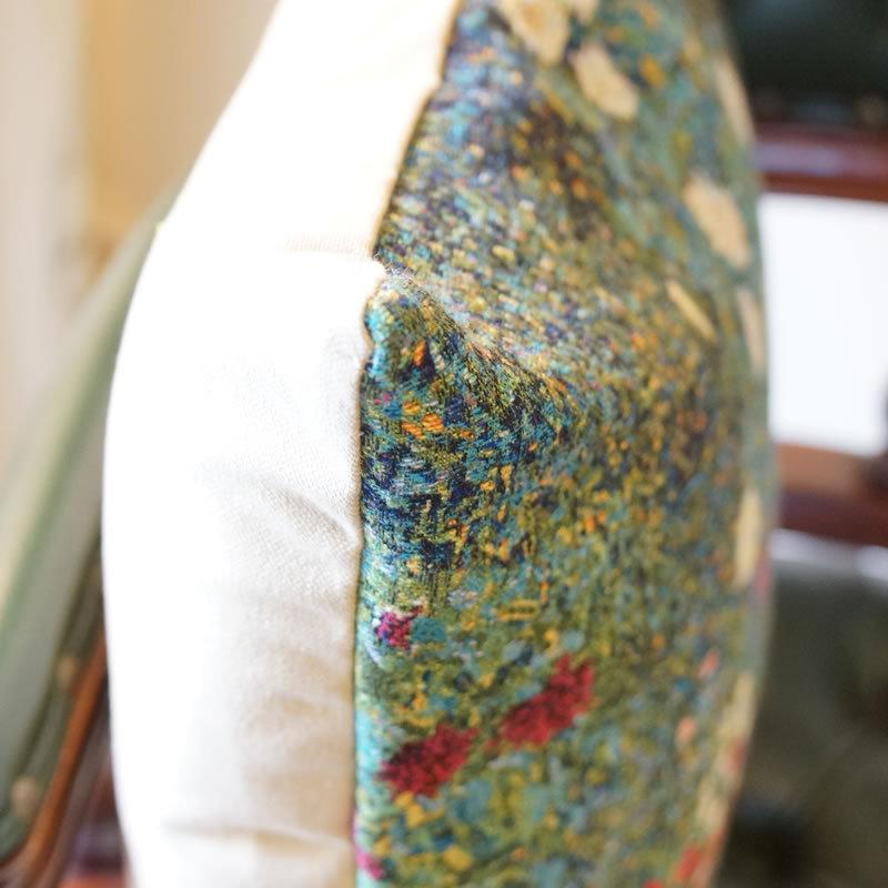 輸入クッション クリムト Klimt 花園 48x48 ベルギー製 パンヤ付 メトラックス 送料無料の画像