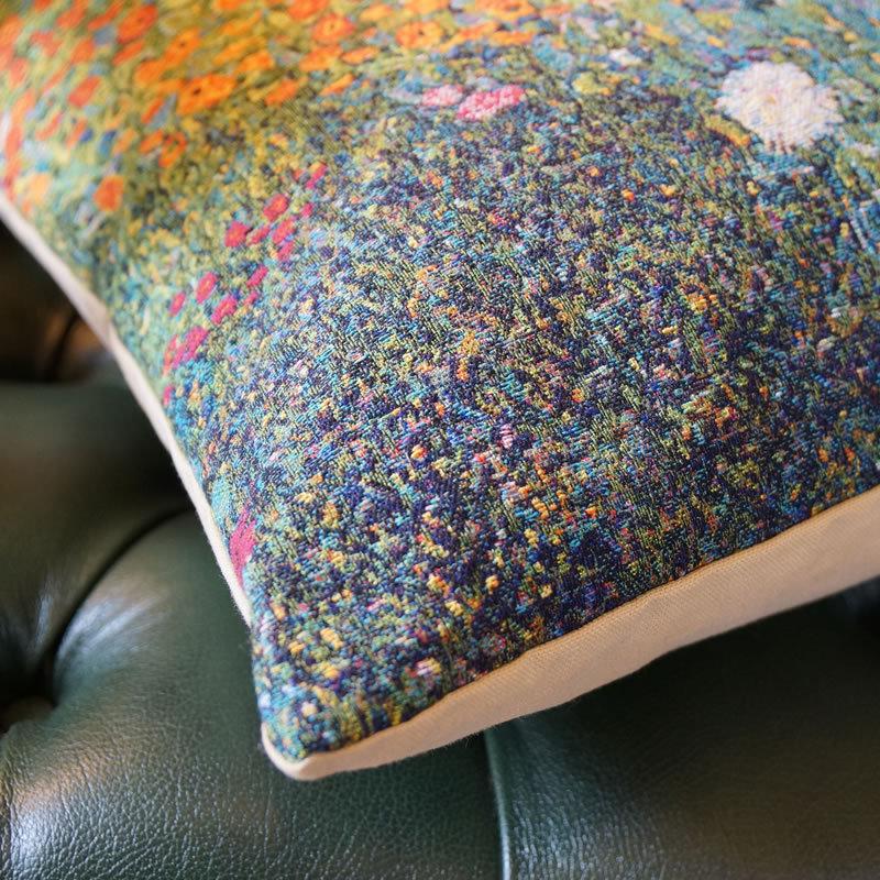 輸入クッション クリムト Klimt 花園 48x48 ベルギー製 パンヤ付 メトラックス 送料無料の画像