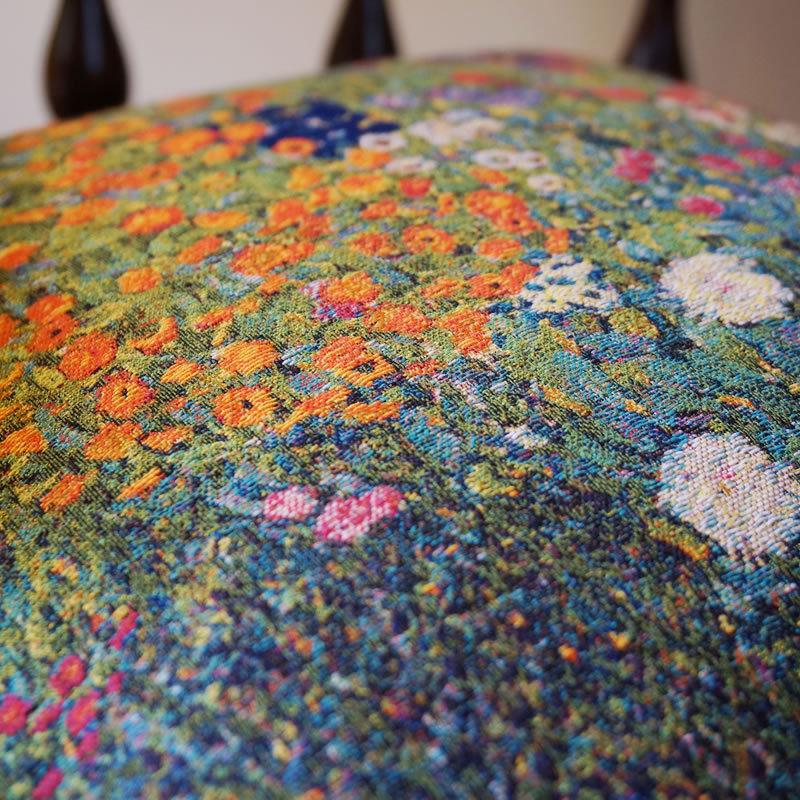 輸入クッション クリムト Klimt 花園 48x48 ベルギー製 パンヤ付 メトラックス 送料無料の画像