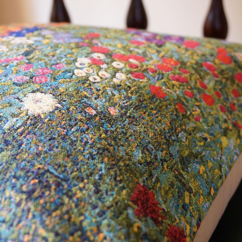 輸入クッション クリムト Klimt 花園 48x48 ベルギー製 パンヤ付 メトラックス 送料無料の画像