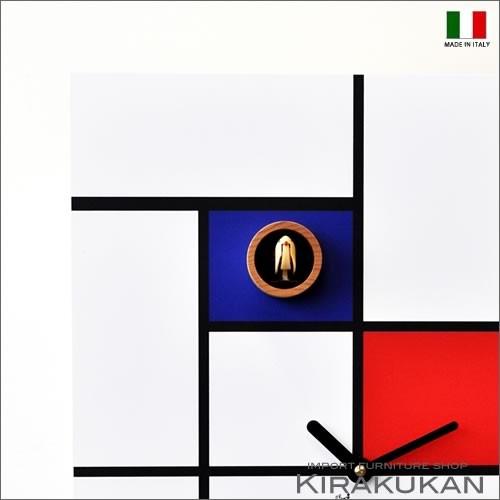 ピロンディーニ イタリア製 around-mondrian Art:140 掛け時計 モダン