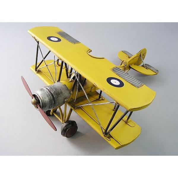 輸入家具 雑貨の専門店 E木楽館 複葉機 黄 ブリキのおもちゃ 輸入雑貨 おもちゃ 輸入雑貨