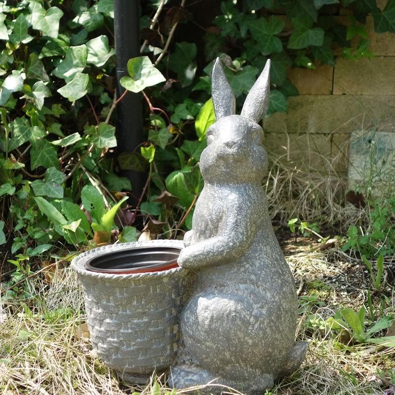 花瓶 フラワーベース アニマルプランター ラビット うさぎ 鉢カバー 