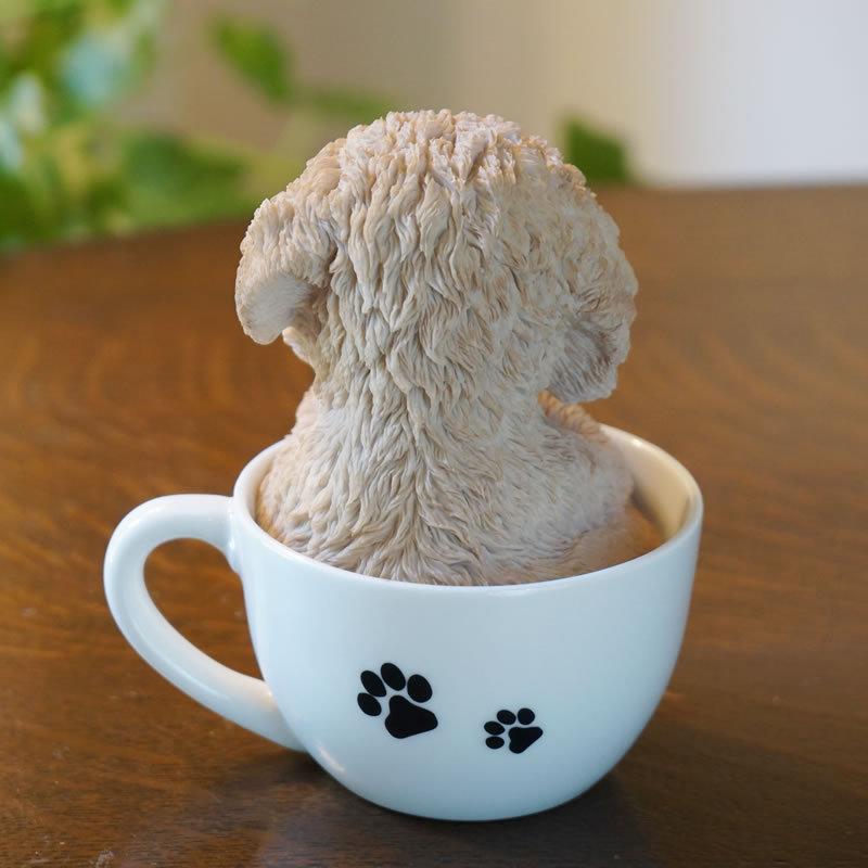 ドッグオーナメント トイプードル カップ 犬雑貨 かわいい いぬの 置物  