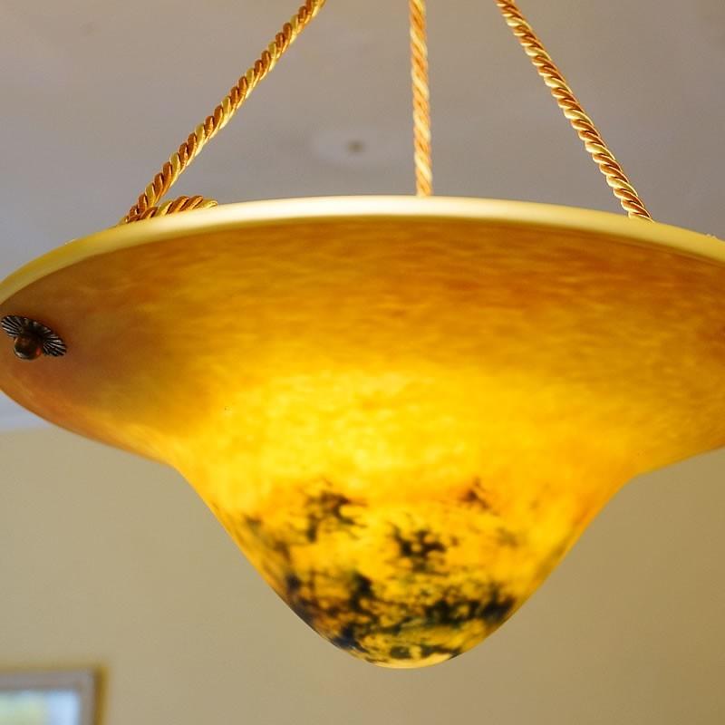 アンティーク調 ガラス ペンダントライト ランプ 1灯 真鍮 アールヌーボー