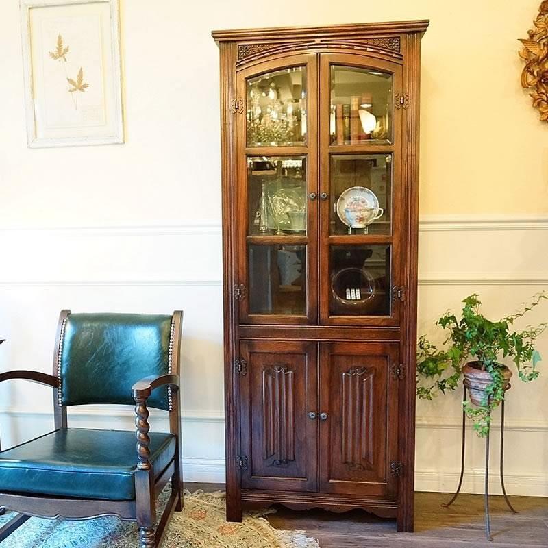 アンティーク家具 リプロダクト キャビネット 飾り棚 送料無料