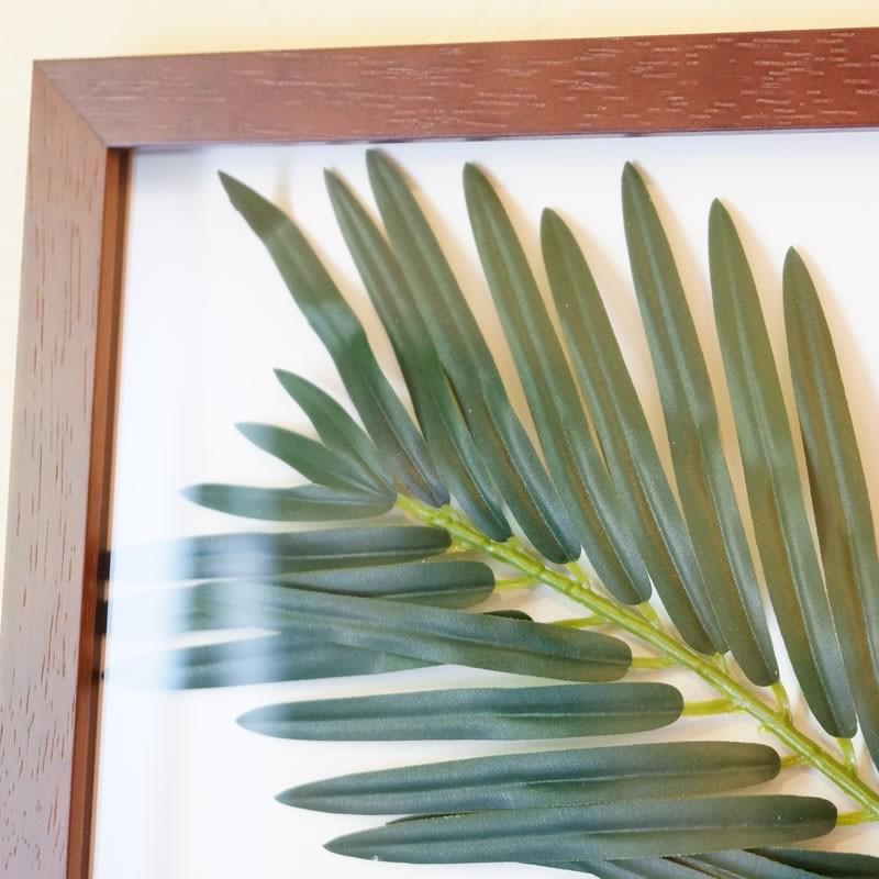 リーフパネル モンステラ2＆アブラヤシ 額 お得な2枚セット 造花 観葉