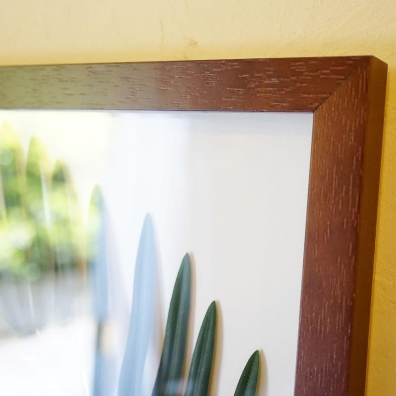 リーフパネル モンステラ2＆アブラヤシ 額 お得な2枚セット 造花 観葉