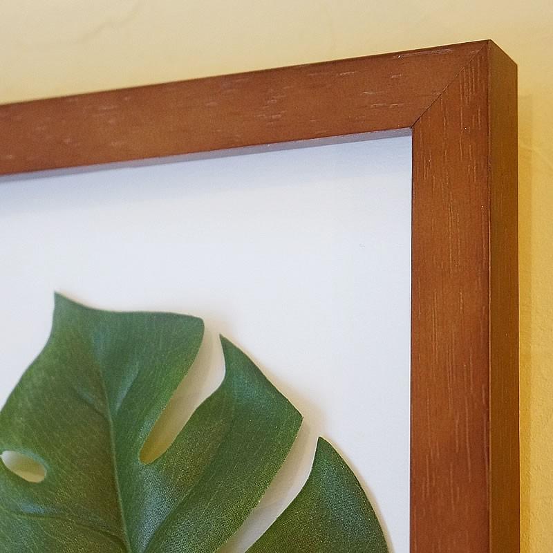 リーフパネル モンステラ2＆アブラヤシ 額 お得な2枚セット 造花 観葉