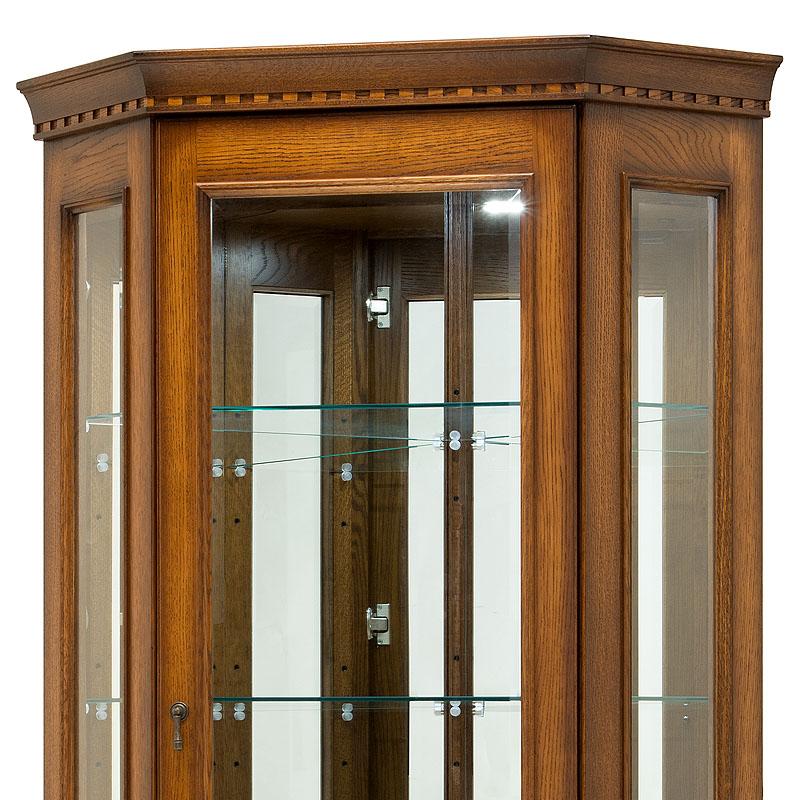 加藤木工　ガラス扉付き　コーナー飾り棚 加藤木工 ガラス扉付き コーナー飾り棚