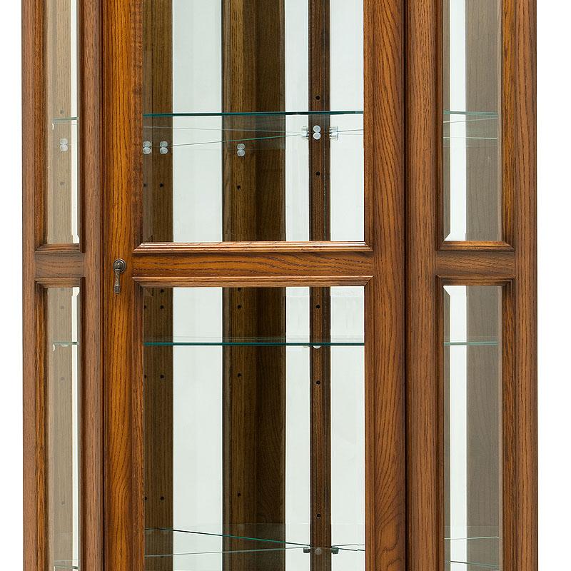 加藤木工 ガラス扉付き コーナー飾り棚