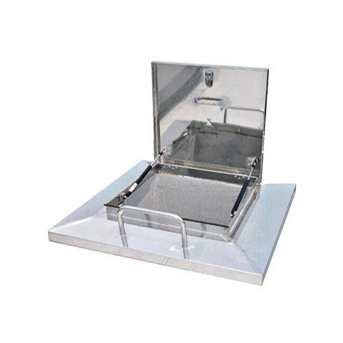 屋上用マンホール あんしんハッチ ガスダンパー式ステー 鍵付 600角 取手付 [0306-02435] ステンレス 水上    法人様限定メーカー直送 |  | 02