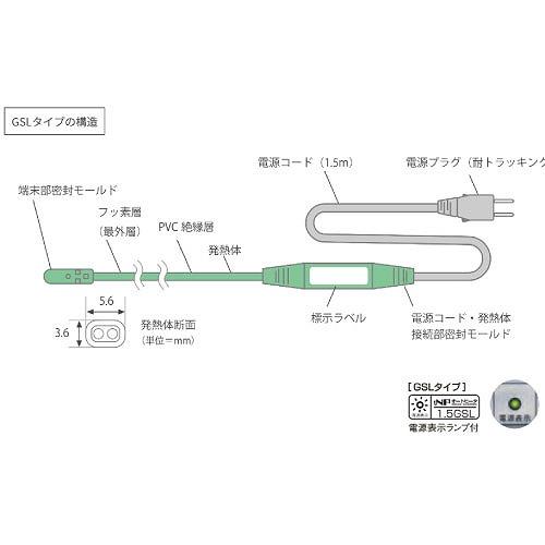 自己温度制御型 水道凍結防止器 NFオートヒータ GSLタイプ [0.5GSL] 発熱体長さ0.5m 簡単装着 AC100V サーモスタット不要で長寿 すぐに温めて安心 TOTOKU |  | 04
