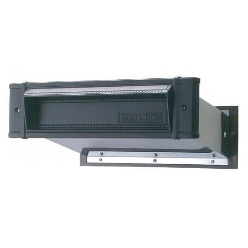 ポスト 玄関郵便受 [1-5677] No24 メイルシュート 内フタ付気密型 大壁用 色：ブラック 水上金属 アイワ金属 | 