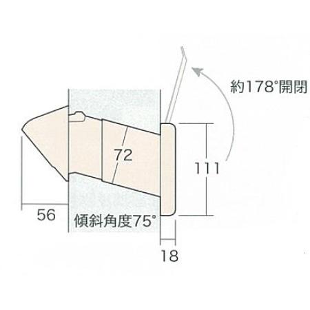 ポスト 玄関郵便受 [1-5721] No30 ステンレスシュート 内フタ付気密型 真壁用 色：アンバー 水上金属 アイワ金属 |  | 02