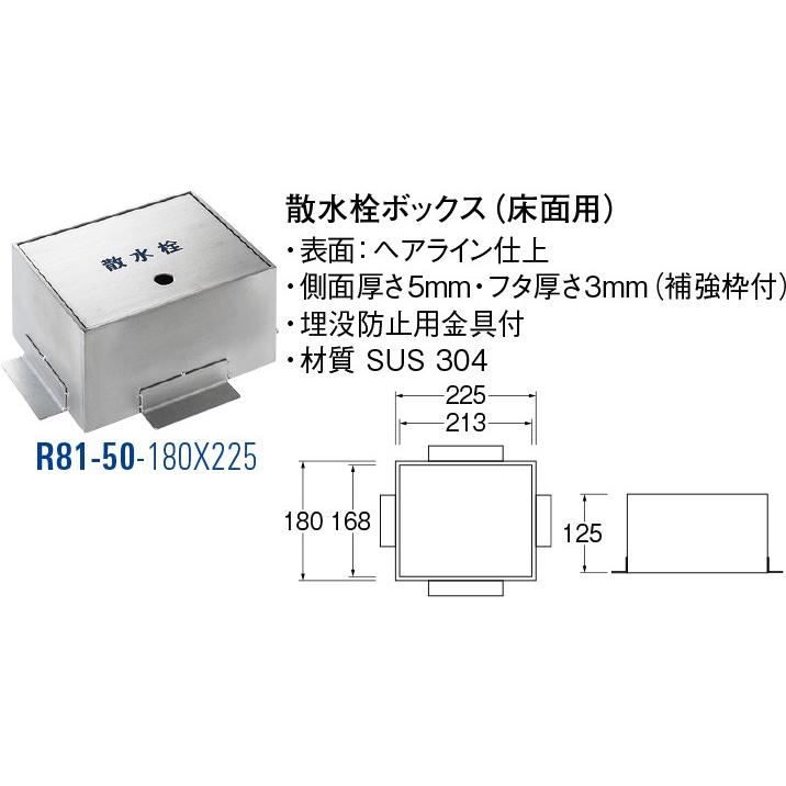 散水栓ボックス（床面用） R81-50-180X225 [30715043] SANEI 三栄水栓製作所 | 