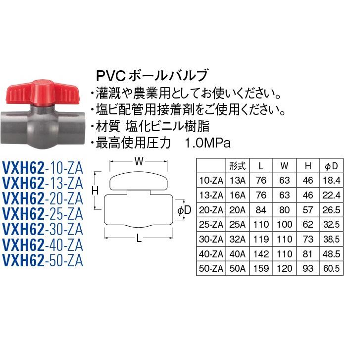 PVCボールバルブ VXH62-10-ZA [30715092] SANEI 三栄水栓製作所 | 