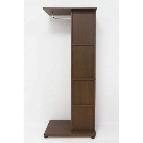 収納棚 ミラー付ハンガーラック ブラウン [4954877621362] W60×D40×H156cm リビングや寝室・玄関で上着掛け 組立式 クロシオ メーカー直送の画像
