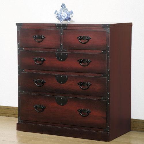 収納棚 引出箪笥 民芸調 [4954877647348] W67×D34.5×H70cm 昔