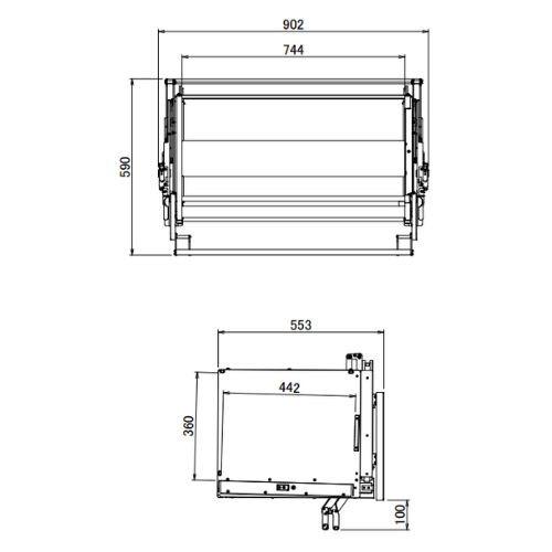 業務用収納 ストアリニアダウンボックス 左開き [560883] W744×D425×H313mm 昇降式収納棚 垂直昇降 簡単施工 ダイドー DAYDOメーカー直送 |  | 03