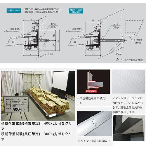 アルミ庇 AD2S 全長(L)1100mm [AD2S-D□×L1100□] 付属部品なし AD2シリーズ 基本仕様(フロントカバー) アルフィン キャンセル・変更不可 メーカー直送_2