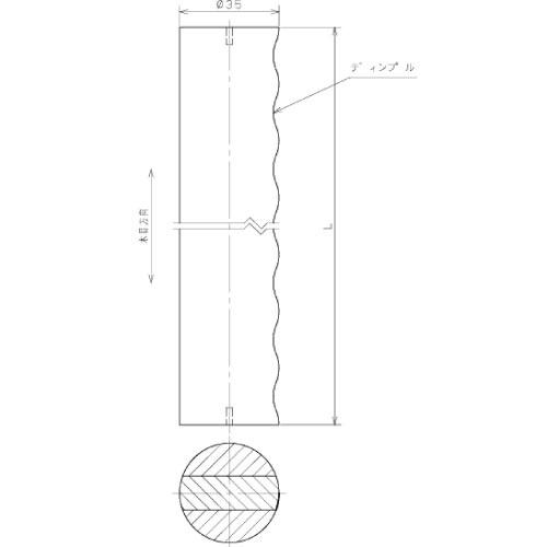 室内用手すり BAUHAUS 35アッシュ丸棒 ディンプル付 4m マツ六 [BD-134] φ35×4000mm Mオーク 4トン配送 車上渡し 法人様事務所入限定 メーカー直送 |  | 01