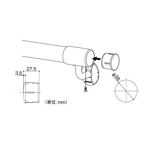 室内用手すり BAUHAUS 35樹脂キャップ マツ六 [BD-53G] ゴールド4トン配送 車上渡し 法人様事務所入限定 メーカー直送 |  | 01
